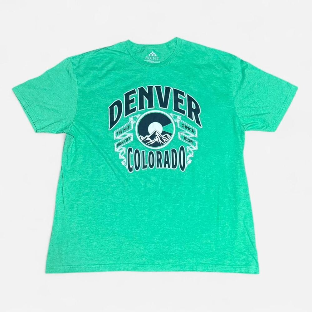 Point light green Denver Colorado Large size (width 23in, length 26in) T shirt